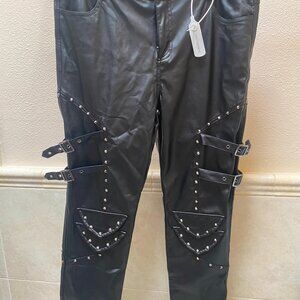Devil Fashion studded PU Goth/Rocker pants NWT XL